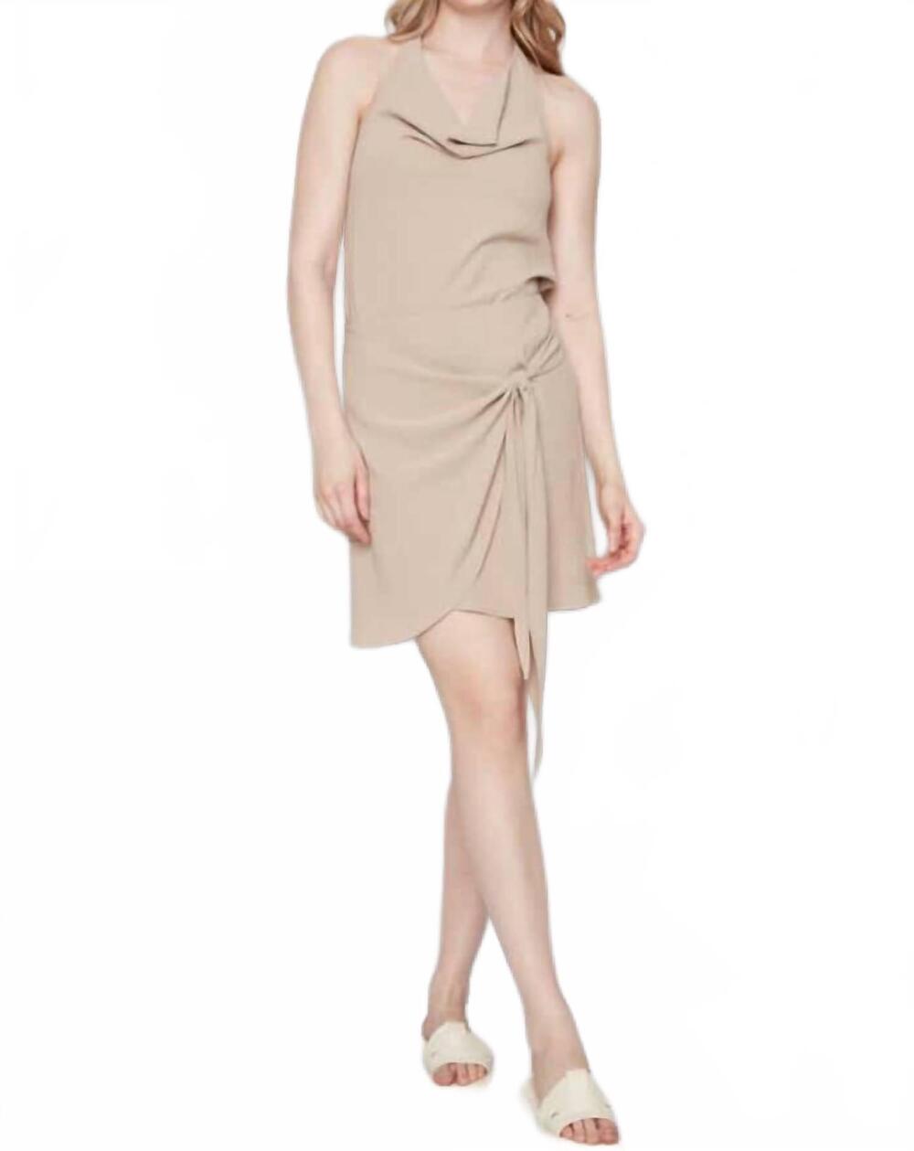 NEW ILTM skirt with knot mini dress in beige